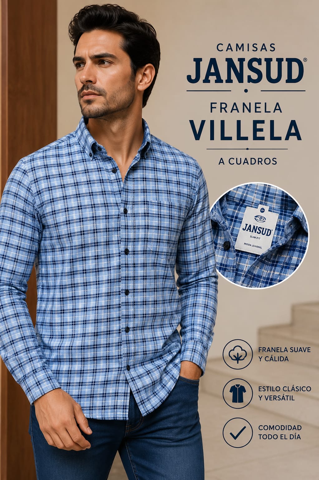 Camisa Franela Villela a Cuadros