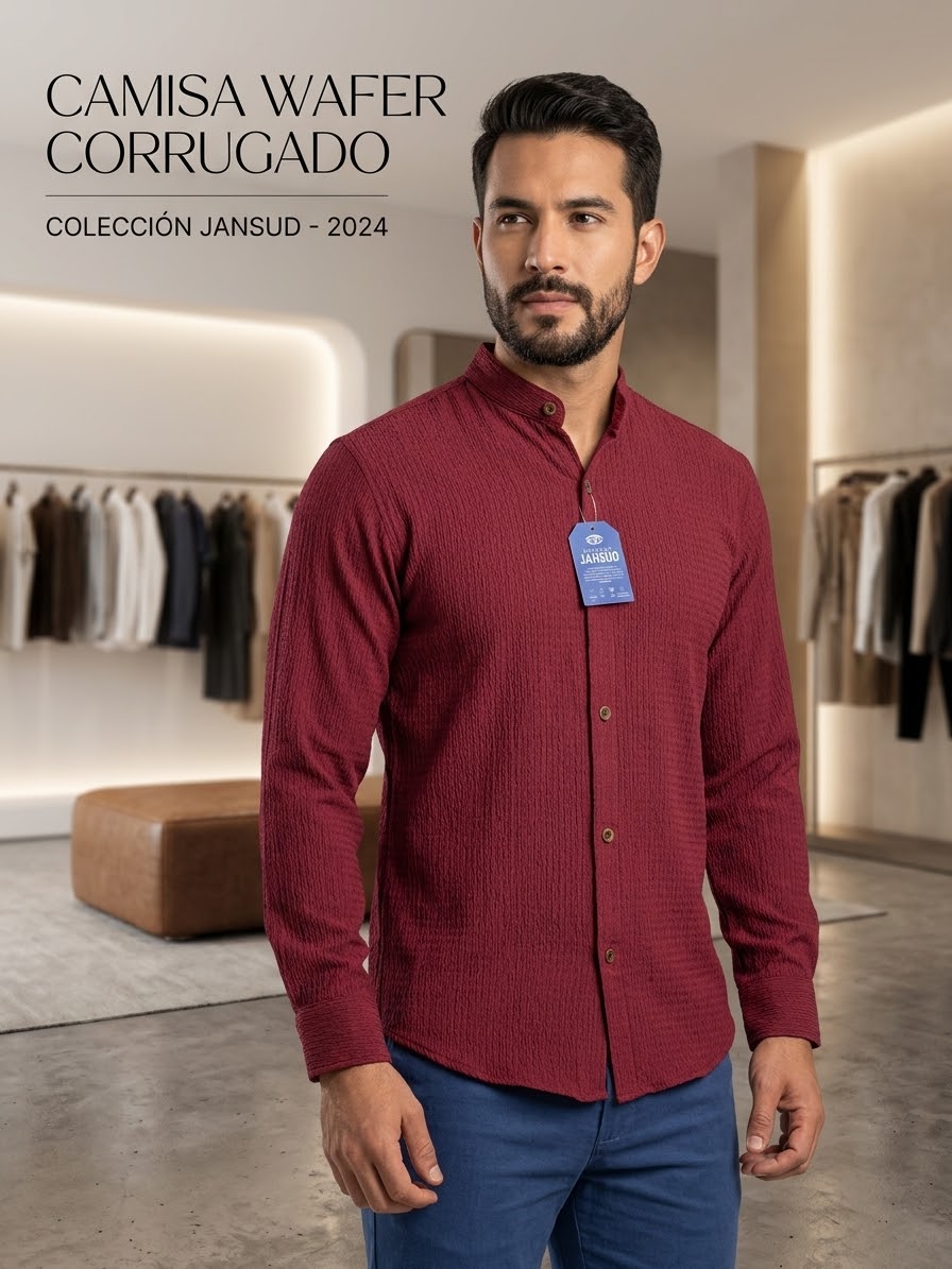 Camisa Tela Wafer Corrugado